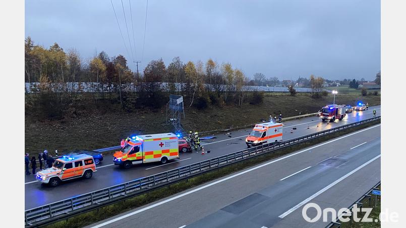 Ein folgenschwerer Unfall ereignete sich am späten Sonntagnachmittag auf der A 6 zwischen Pleystein und Waidhaus. Bild: dob
