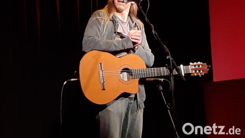Intelligentes Geplauder, bissiger Humor und Gitarrenmusik - damit unterhielt Christoph Weiherer sein Publikum im Seidel-Saal. Bild: hka