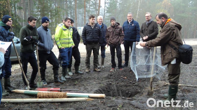 Wildlebensraum-Berater Balduin Schönberger zeigte den Wühlmausschutzkorb, der mit in den Boden eingebracht wird. Bild: ksi