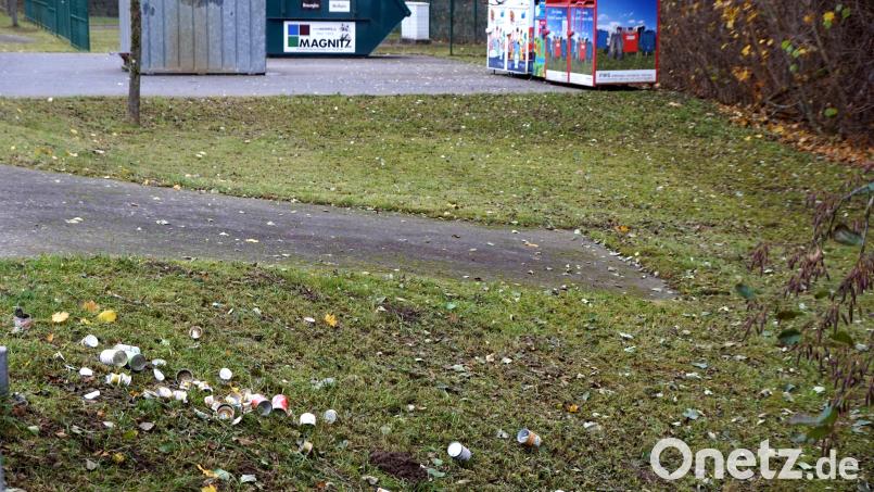 Zu den Containern wäre es wahrlich nicht weit gewesen. Doch statt in den Behältern landeten die Dosen in der Natur. Bild: bkr