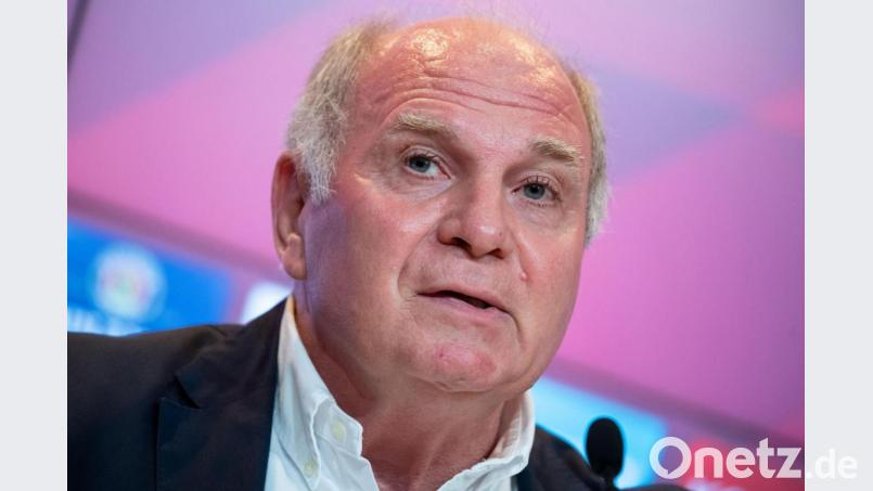 Uli Hoeneß, damaliger Präsident vom FC Bayern München, spricht. Foto: Sven Hoppe/dpa Bild: Sven Hoppe