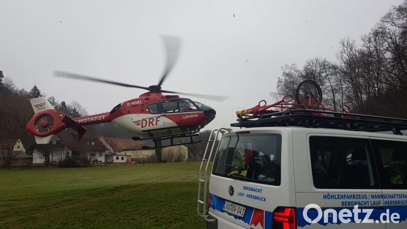 Die Bergwachten Lauf-Hersbruck und Nürnberg waren per Hubschrauber im Einsatz. Bild: Bergwacht Lauf-Hersbruck