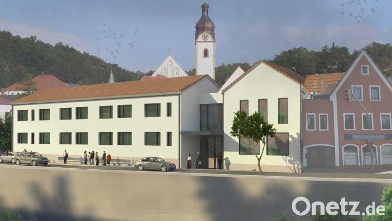 So soll - nach einer Simulation des Staatlichen Bauamts - der Neubau des Landesjugendamts nahe der Beer-Kreuzung aussehen. Die Firsthöhe wird bei zwölf Metern liegen. Bild: Staatliches Bauamt Amberg/exb