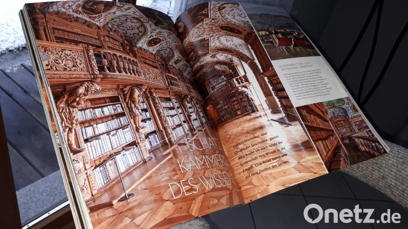 Auf einer Doppelseite der aktuellen &quot;Landlust&quot;-Ausgabe ist der Bibliothekssaal des Klosters Waldsassen der Hingucker für eine mehrseitige Reportage über Klosterbibliotheken. Bild: pz