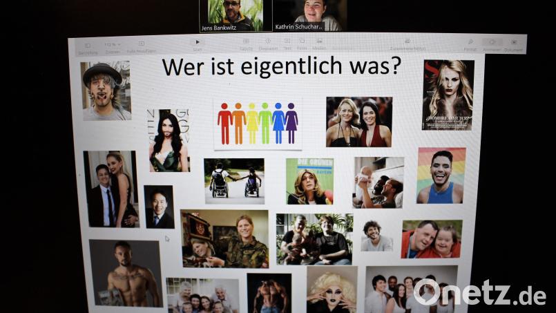 Über Menschen und ihre Gender: Kathrin Schuchardt und Jens Bankwitz klären über die Lebenswege unterschiedlicher Personen während der 6. Demokratiekonferenz auf. Bild: Dagmar Williamson