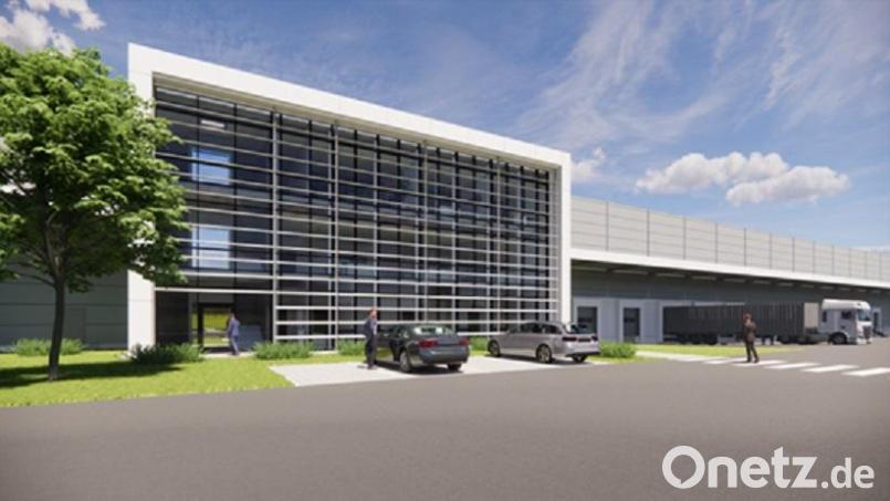 Eine Visualisierung veranschaulicht die architektonische „Hülle“ des neuen Logistikzentrums. Die Technologie des Innenlebens soll erneut Maßstäbe in der Branche setzen. Bild: BHS Corrugated Bild: cf