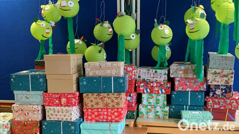 Die Päckchen der Kinder für &quot;humedica&quot;. Bild: exb
