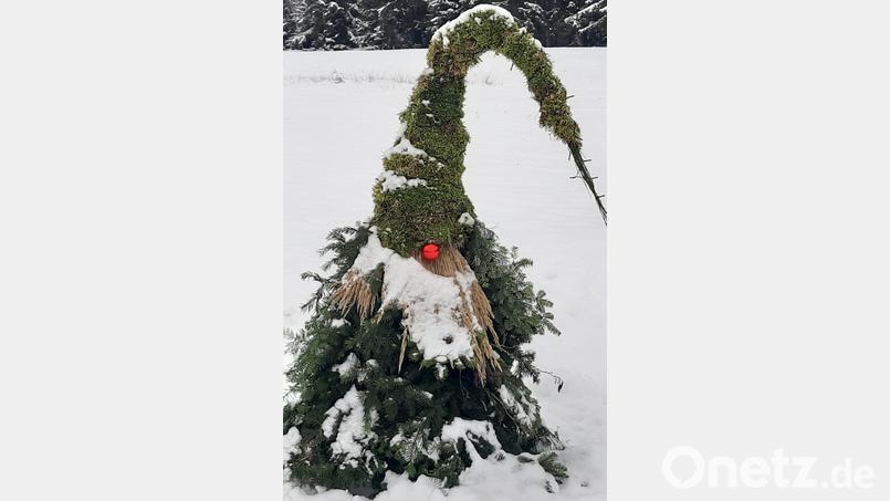 Ein &quot;Woldmannl&quot; steht am Radweg. Bild: gis