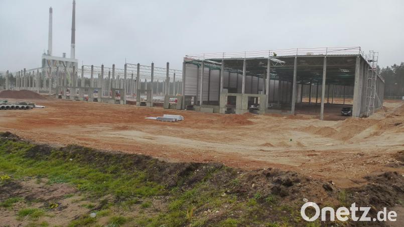 Der erste Bauabschnitt für das Logistikzentrum der BHS Corrugated ist in vollem Gang. Bürgermeister Ludwig Biller nennt die 40-Millionen-Investition einen Glücksfall für Weiherhammer. Anfang 2023 ist die Inbetriebnahme des Logistikparks mit einem hohen Maß an Robotik vorgesehen. Bild: bk