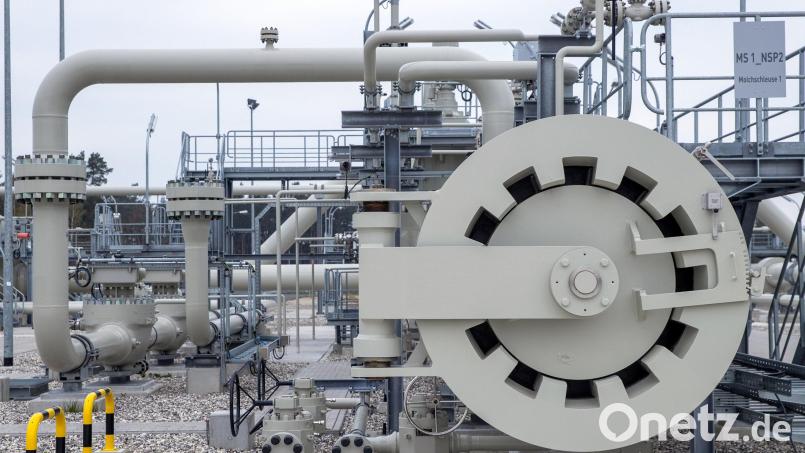 Rohrsysteme und Absperrvorrichtungen in der Gasanlandestation von Nord Stream 2 in Lubmin in Mecklenburg-Vorpommern. Archivbild: Jens Büttner