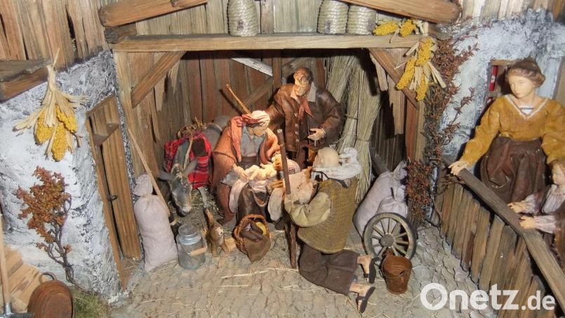 Die Krippe stellt das Geschehen der Heiligen Nacht dar: Der Stall von Bethlehem mit Josef und Maria und dem Kind. Bild: gm