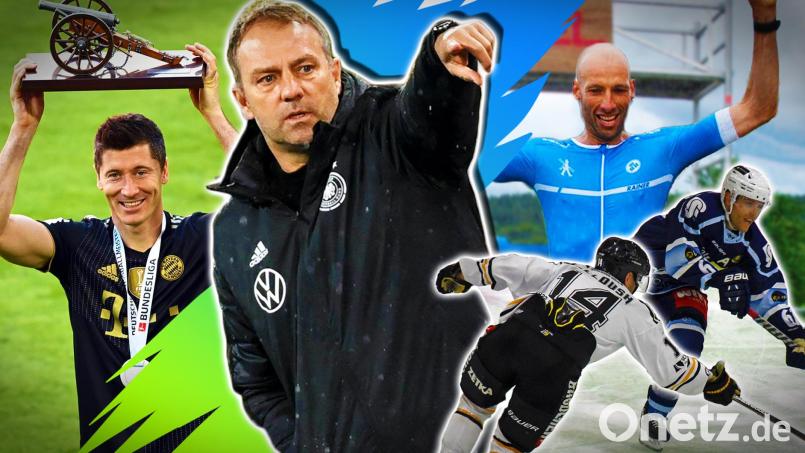 Fußball, Eishockey und Triathlon: Unser Jahresrückblicksquiz für den Sport Bild: Federrica Gambarini/Sven Hoppe/ Gerd Spiess/ Rudi Gebert Grafik: Thimo Kriegbaum