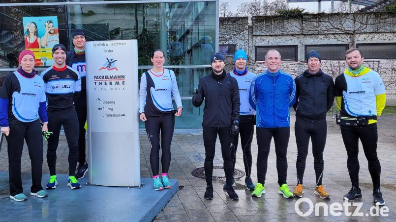 Neun Aktive aus den Reihen des SV Illschwang waren am Dreikönigstag beim Halbmarathonlauf zur Fackelmanntherme in Hersbruck mit dabei. Bild: no