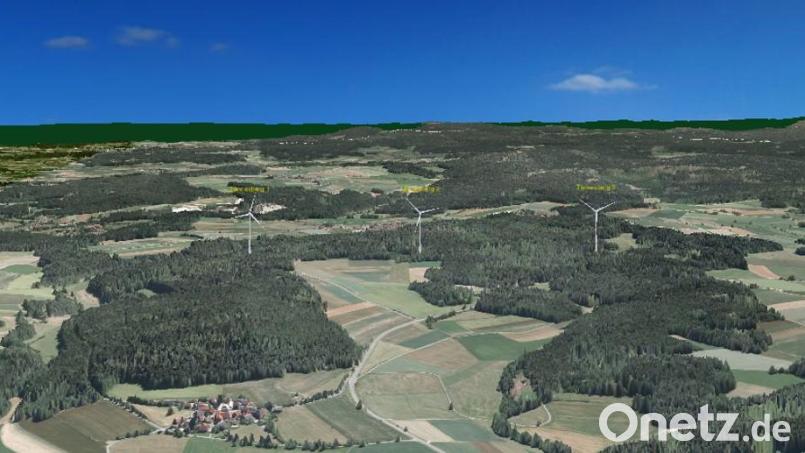 &quot;Woppenriether Berg&quot; - Standort für den Bürgerwindpark Tännesberg ( Bild: Max Bögl Wind AG mittels 3D-Analyse-Tool Energie Atlas/exb