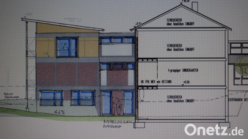 Für die Kinderkrippe ist eine dreigeschossige Ausführung in Holzständerbauweise geplant. Bild: bnr