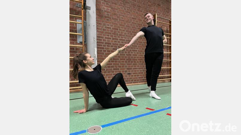 Lena Meyer und Rene Skorupa beim Training. Bild: Faschingsgilde Marktredwitz-Dörflas/exb
