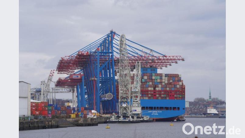 Containerschiff im Hamburger Hafen am Containerterminal. Bild: Marcus Brandt/dpa