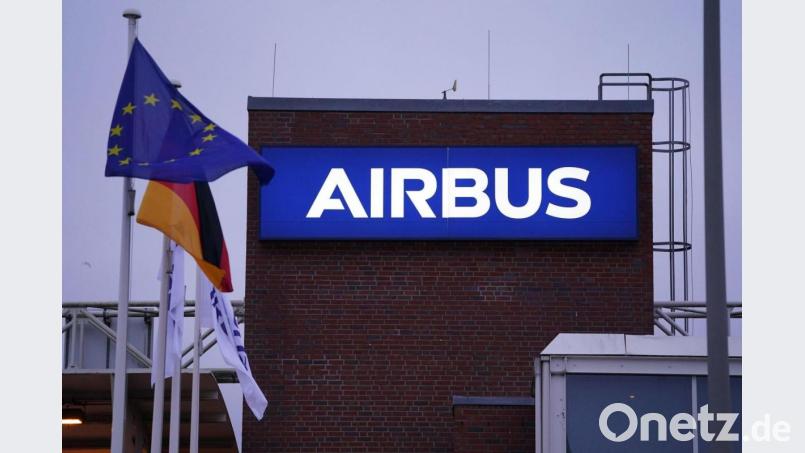 Das Haupttor des Airbus-Werks in Hamburg-Finkenwerder. Bild: Marcus Brandt/dpa/Archivbild