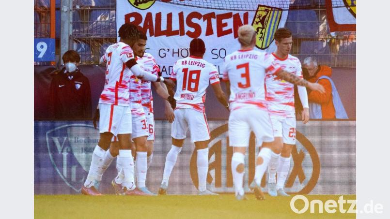 Leipzigs Christopher Nkunku (M) erzielte das entscheidende Tor in Bochum. Bild: Bernd Thissen/dpa