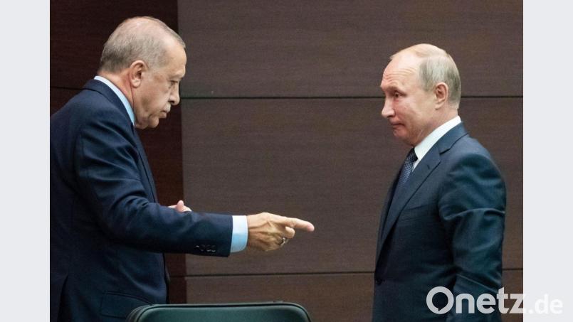 Wladimir Putin und Recep Tayyip Erdogan wollen am Sonntag telefonieren. Bild: Pavel Golovkin/AP Pool/dpa