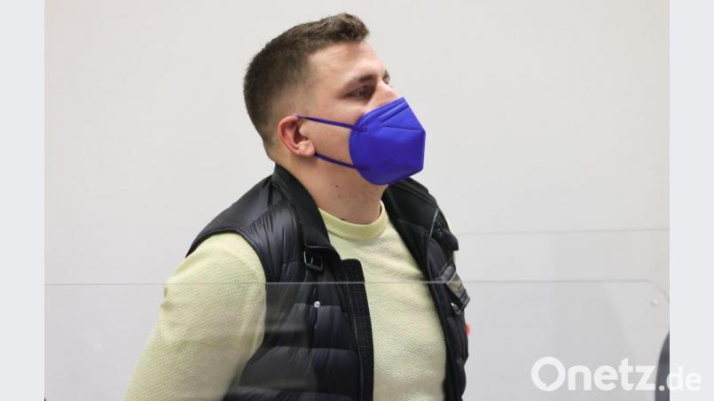 Der deutsche Rapper Gzuz vor Gericht. Bild: Ulrich Perrey/dpa