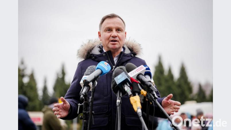 Die polnische Regierung - hier im Bild Präsident Andrzej Duda - widerspricht Gerüchten über Kampfjetlieferungen in die Ukraine. Bild: Kay Nietfeld/dpa