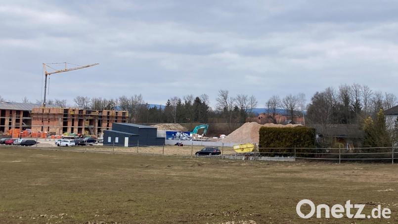 Immer mehr Gestalt nehmen zwei große Blöcke an der Alten Amberger Straße an, in denen jeweils 21 Wohneinheiten Platz finden sollen. Bild: stg