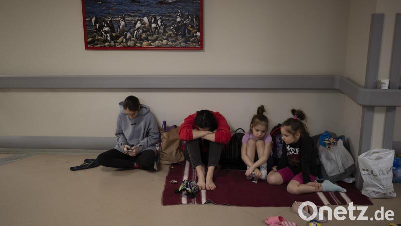 Viele Ukrainer flüchten sich in Keller, um vor den Angriffen geschützt zu sein. Auch die achtköpfige Gruppe, nach der Josef Gmeiner verzweifelt sucht, hatte ein paar Tage in einem Bunker verbracht. Wo die Acht jetzt sind, ist ungewiss. Symbolbild: Emilio Morenatti/dpa