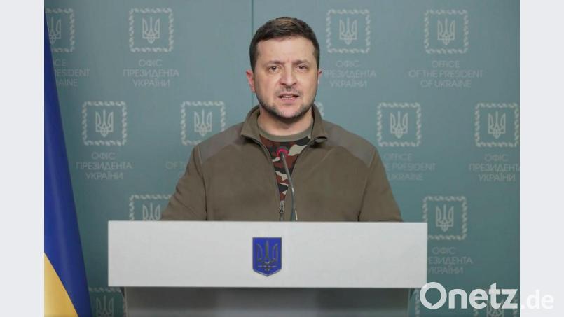 Der ukrainische Präsident Wolodymyr Selenskyj befindet sich weiterhin in der ukrainischen Hauptstadt Kiew. Bild: Uncredited/Pressebüro des ukrainischen Präsidenten via AP/dpa