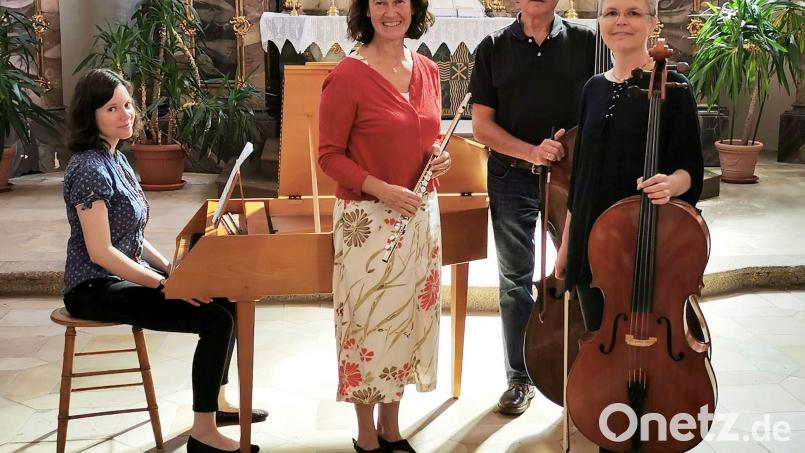 Einige Musiker aus Vohenstrauß und Weiden veranstalten ein Benefizkonzert zugunsten der Sanierung der evangelischen Stadtkirche in Vohenstrauß. Ausführende sind am 9. April (von links): Anna-Magdalena Bukreev, Birgit Mislik, Albert Sommer und Ute Sommer. Bild: Albert Sommer/exb