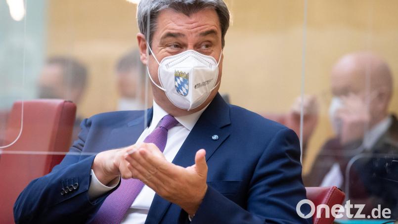 Ministerpräsident Markus Söder (CSU) gestikuliert auf der Regierungsbank im im bayerischen Landtag. Bild:  Sven Hoppe/dpa