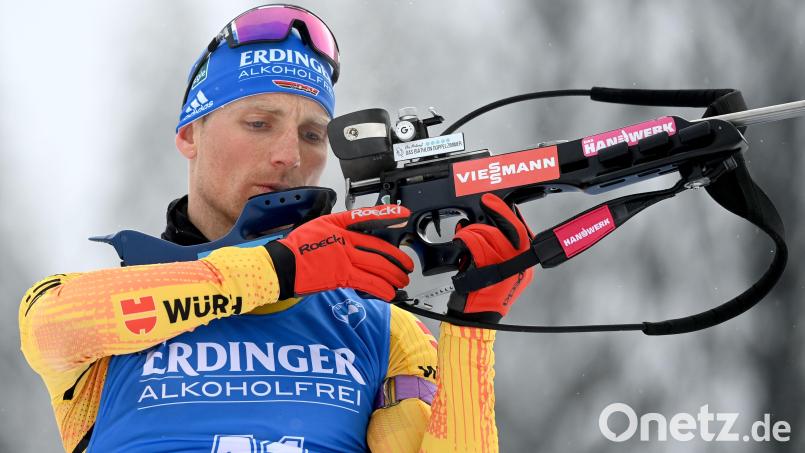 Erik Lesser beim Anschießen. Bild: Sven Hoppe/dpa