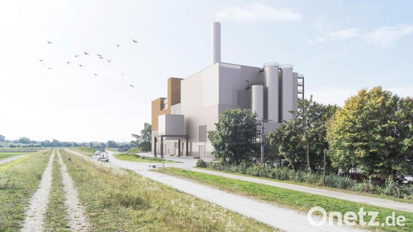 Die aktuelle Visualisierung der geplanten Klärschlamm-Monoverbrennungsanlage in Straubing. Bild: SER Straubing/exb