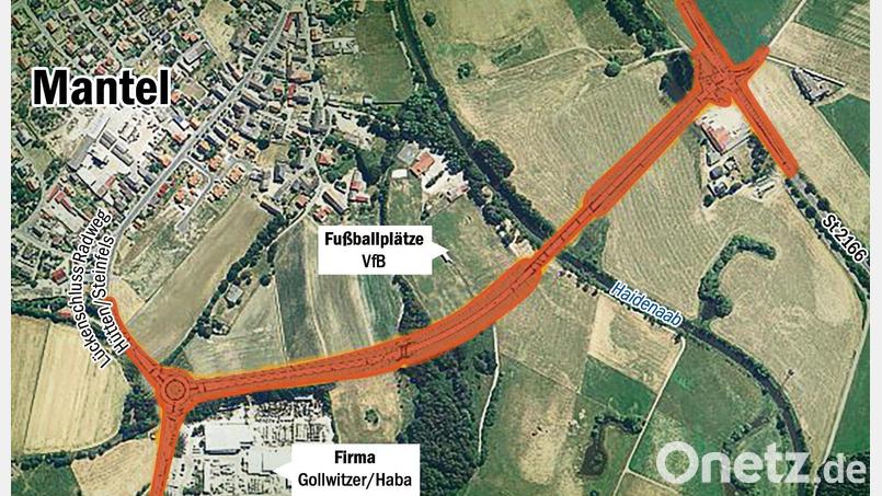 Die Ortsumgehung Mantel soll in den nächsten Jahren baureif werden. Ohne 80-prozentige Förderung ist das aber nicht zu schaffen, warnt die Kämmerei im Landratsamt. Grafik: NT/AZ; Quelle: Staatliches Bauamt Amberg-Sulzbach