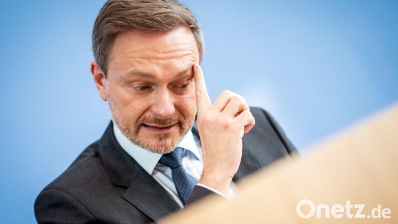 Bundesfinanzminister Christian Lindner (FDP) bei einer Pressekonferenz in Berlin. Bild: Michael Kappeler/dpa