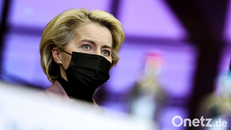 Eine gefährliche Reise: Ursula von der Leyen, Präsidentin der EU-Kommission, ist unterwegs nach Kiew. Bild: Kenzo Tribouillard/Pool AFP/AP/dpa