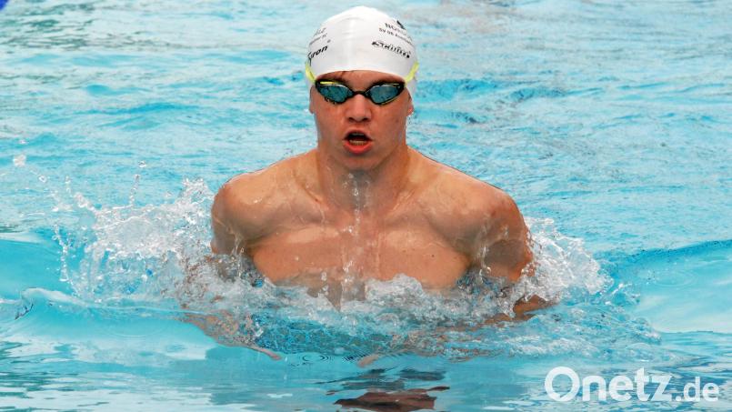 Fynn Legat vom Tirschenreuther Schwimm-Club kam bei den süddeutschen Meisterschaften über 50 Meter Brust nur auf Platz elf. Archivbild: Gebert
