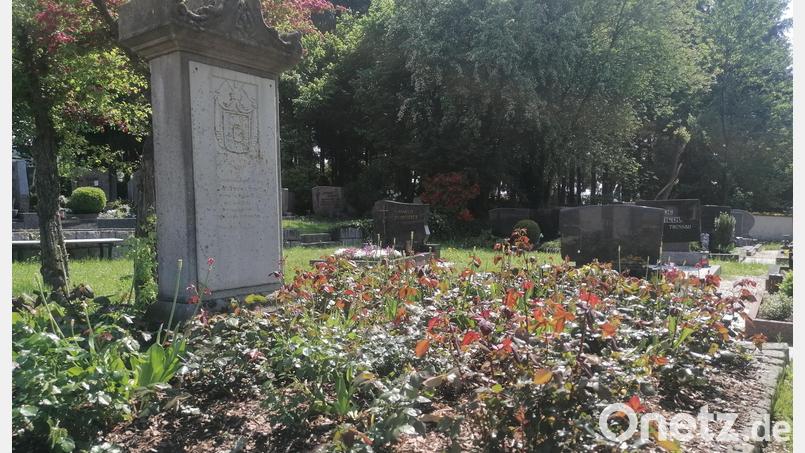 Gegen Plätze für Urnengräber hier an der rechten sowie hinteren Seite der Bepflanzung um das Denkmal hat sich der Altendorfer Gemeinderat entschieden. Bild: Kristin Winderl