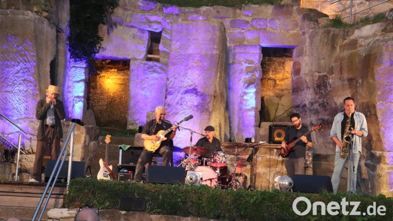 Al Jones (Zweiter von links) gastiert mit seiner Bluesband auf der Schönbergbühne in Grafenwöhr. Mit klarem, facettenreichen Blues unterhält die Formation das Publikum bestens. Bild: myd