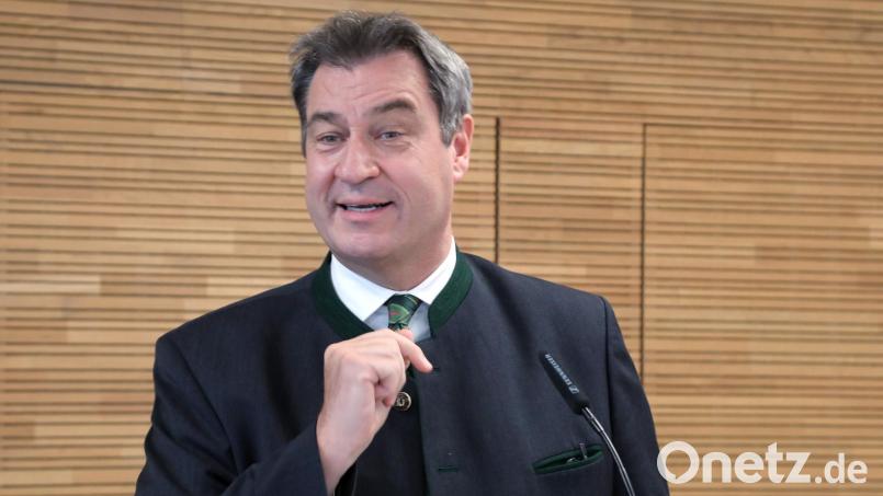 Ministerpräsident Markus Söder hält im Kreistag Tirschenreuth am Donnerstag, 30. Juni, eine Rede. Archivbild: Gerhard Goetz