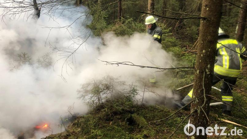 Das Risiko für Waldbrände – wie ihn hier die Feuerwehr Weiden löscht – steigt mit den hohen Temperaturen und der Trockenheit. Archivbild: Feuerwehr Weiden