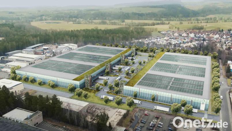 So soll es Ende nächsten Jahres an der Dr.-Kilian-Straße aussehen. In den beiden Hallen, die DFI Real Estate auf früherem ATU-Grund demnächst bauen will, sollen sich Unternehmen aus unterschiedlichen Branchen einmieten. Grafik: DFI Real Estate/exb