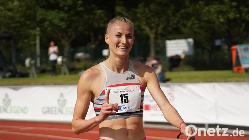 Corinna Schwab kann strahlen: In Wetzlar (Bild) glänzte sie über 200 Meter, in Kladno in Tschechien über 400 Meter. Archivbild: Gladys Chai von der Laage