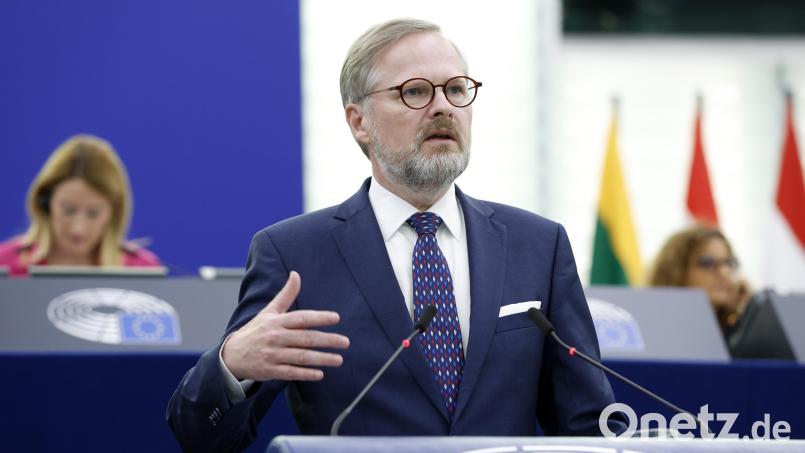 Petr Fiala, Ministerpräsident von Tschechien, hat sich heute mit Markus Söder in Prag getroffen. Archivbild: Jean-Francois Badias