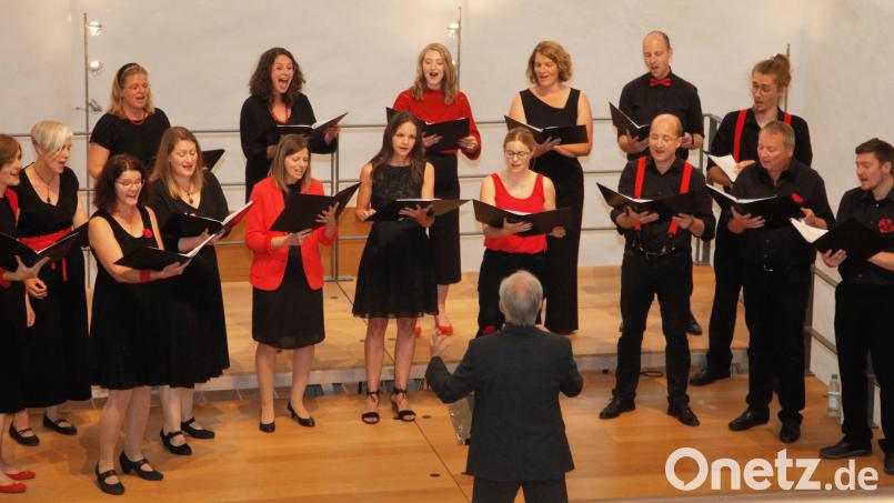 In der voll besetzten Marienkirche präsentierte das Vokalensemble "Auftakt" ein gefühlvoll-schwärmerisches und zugleich beschwingtes Programm. Bild: Hirsch