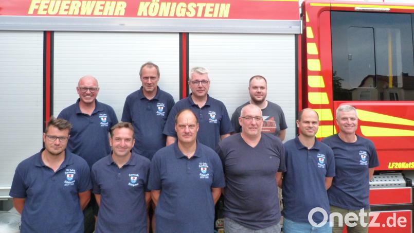 Die Vorstandschaft der Feuerwehr Königstein bereitet das 150-jährige Gründungsjubiläum vor. Bild: Pirner/exb