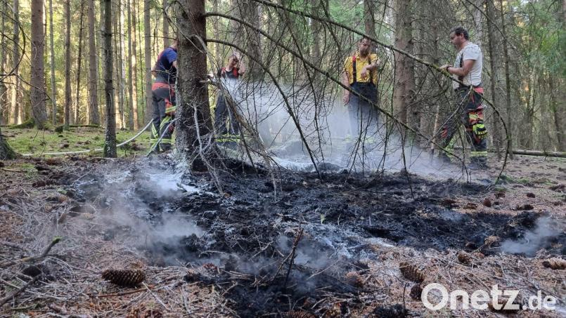 Eine der drei Brandstellen, die die Einsatzkräfte unter Kontrolle gebracht haben. Bild: Kreisbrandinspektion Amberg-Sulzbach/exb