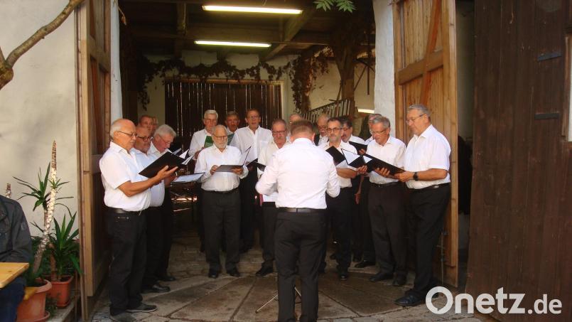 Der Männergesangverein Mitterteich beim Musiksommer in der Zoiglgaststätte Lugert.. Bild: wmr