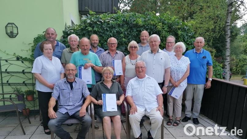 Der VdK-Ortsverband Lintach ehrte Mitglieder: (stehend von links) VdK Kreisverbandsvorsitzende Marianne Kies-Baldasky, 1. Vorsitzender Ludwig Hirn, Philipp Schwab, Dieter Triendl, Norbert Gebhard, Erwin Schwab, Brigitte Schneider, Stefan Hartmann, Günther Hirmer, Dr.Werner Fruth, Sigrun Jähn und 2. Bürgermeister Franz Weiß. Sitzend von links: 2.Vorsitzender Wolfgang Panten, Beate Rehaber und Hans Knorr. Bild: wp