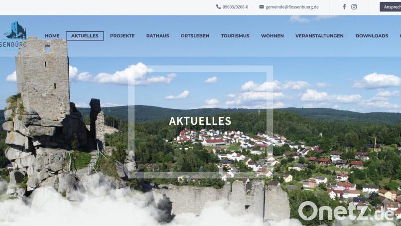 Einiges geht jetzt schon online über die Homepage der Gemeinde; künftig sollen deutlich mehr Dienstleistungen der Verwaltung über das Netz möglich sein. Screenshot: Homepage Gemeinde Flossenbürg